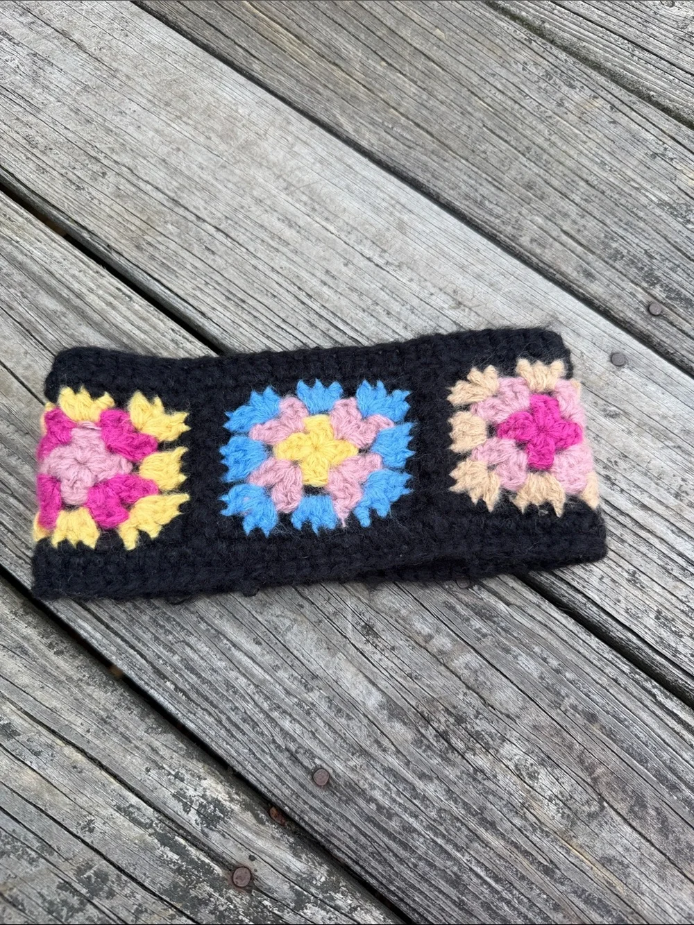 Wild Fable Black Crochet Fleece Headband, one size fits most